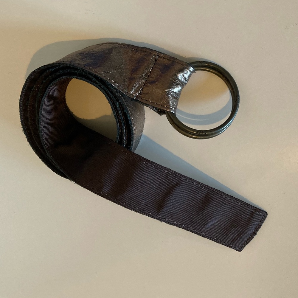 GAP, M, bronze leather/ribbon reversible belt